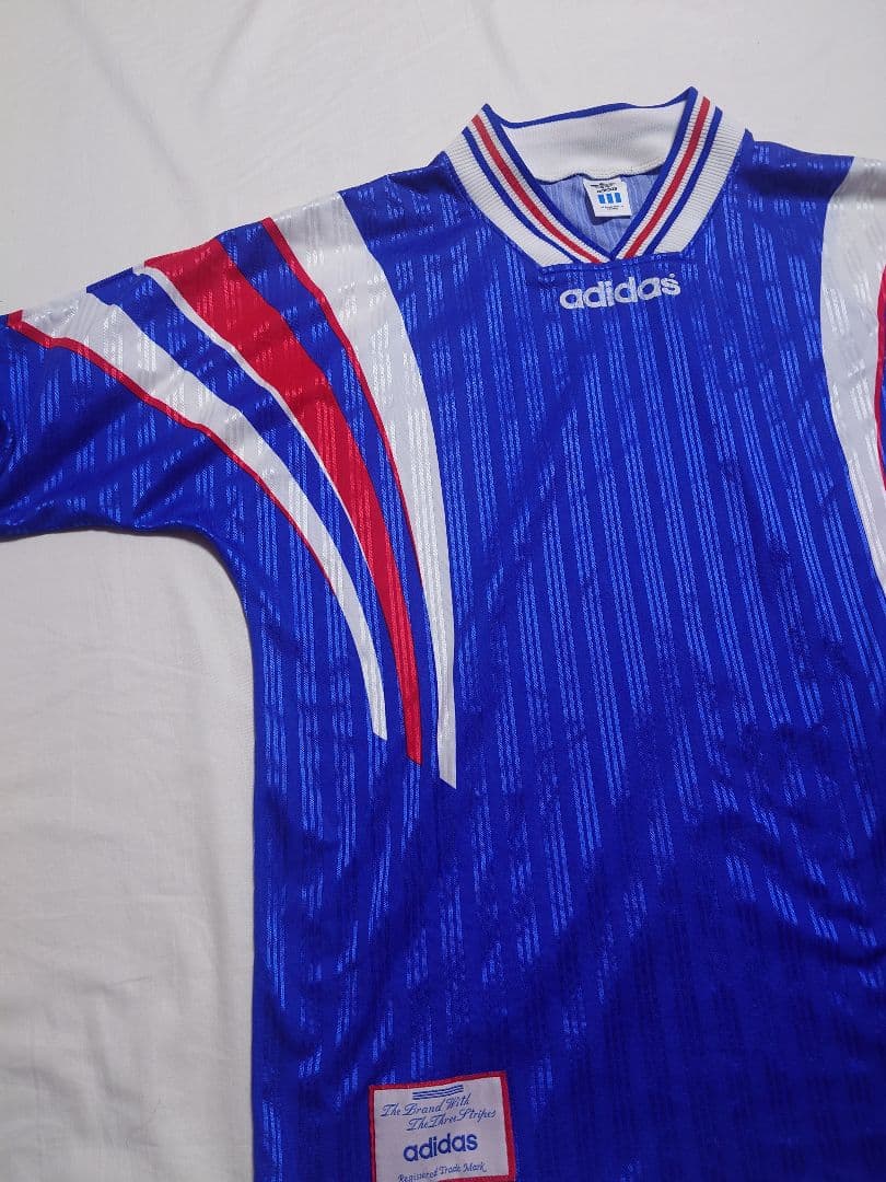 90s adidas デサント製 長袖 シャツ フランス代表モデル 清水商