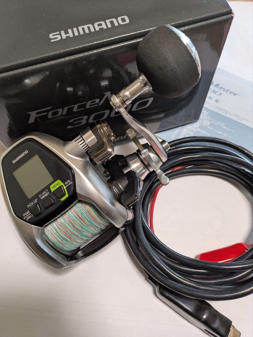 SHIMANO ForceMaster 3000 電動リール　箱、糸、コード付き