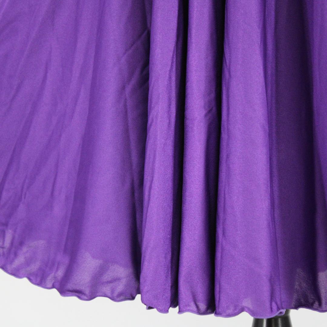 【美品 フラメンコ衣装】パープル ファルダ スカート 無地 シンプル レッスン
