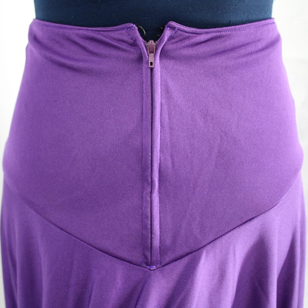 【美品 フラメンコ衣装】パープル ファルダ スカート 無地 シンプル レッスン