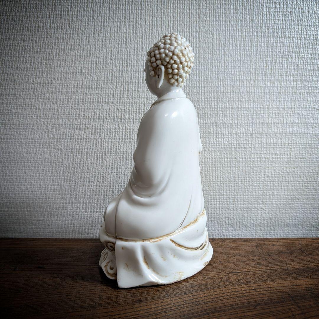 精工復刻 70-80s 中国白磁 釈迦如来坐像 18cm　徳化窯様式　美術工芸品