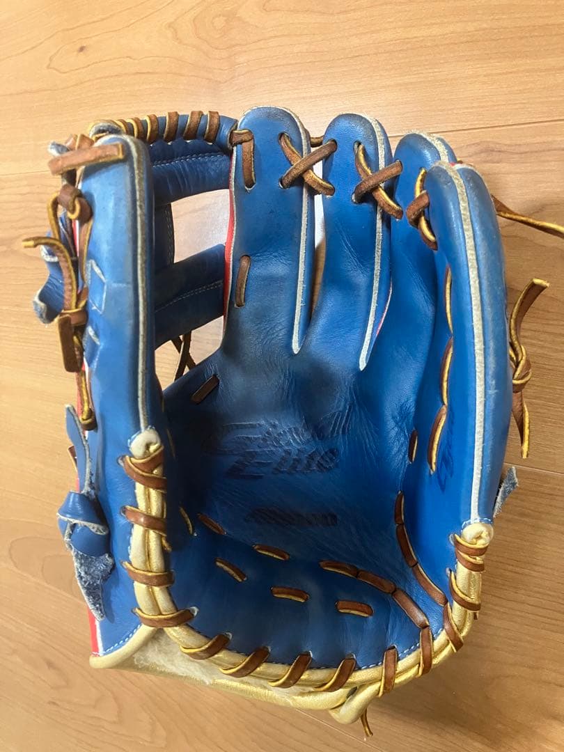 軟式野球用グローブ 青赤コンビ　グローバルエリート
