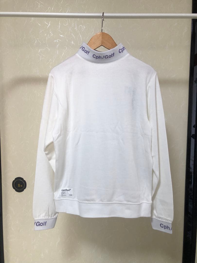 CPH/GOLF JACQUARD MOCK NECK LS TEE ホワイト
