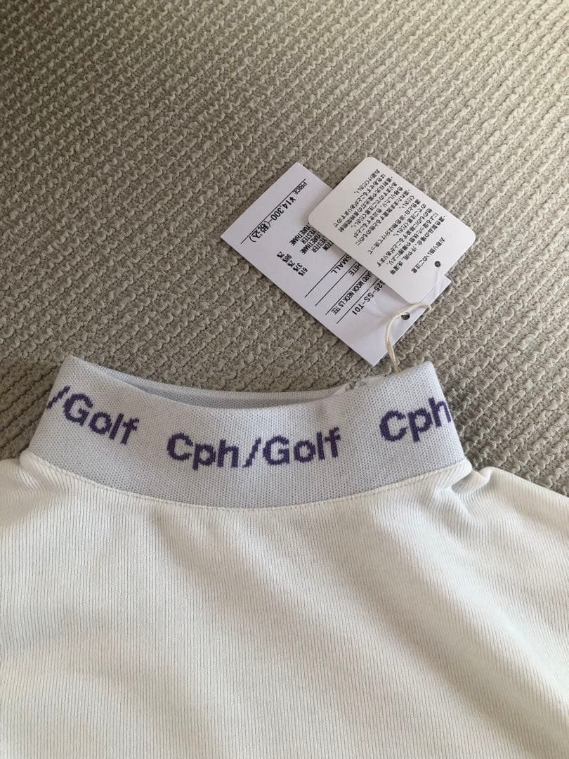 CPH/GOLF JACQUARD MOCK NECK LS TEE ホワイト