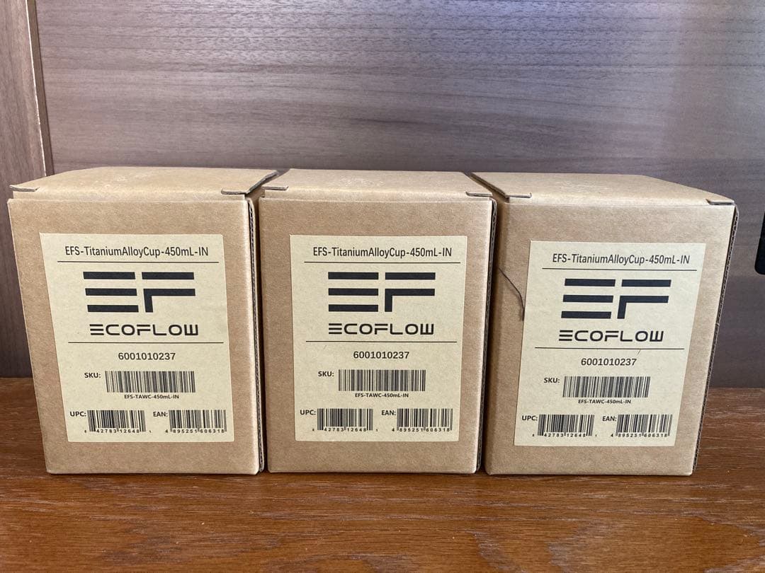 EcoFlow チタン製マグカップ 450ml 3個セット