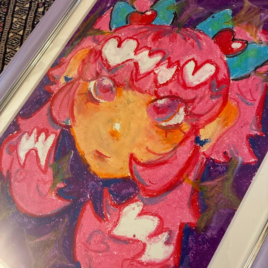 アート　額縁付き　イラスト　個人　手描き