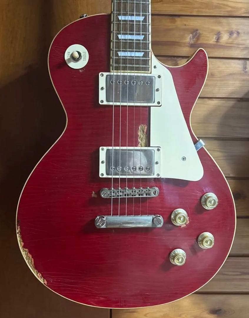 ギター Les Paul Cherry red heard relic