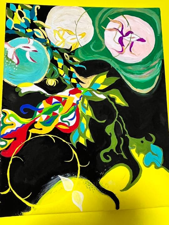 絵画　金魚
