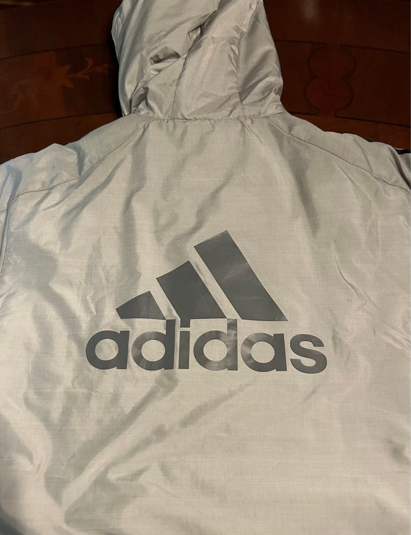 adidas アディダス　ベンチコート フード付き　Mサイズ　グレー