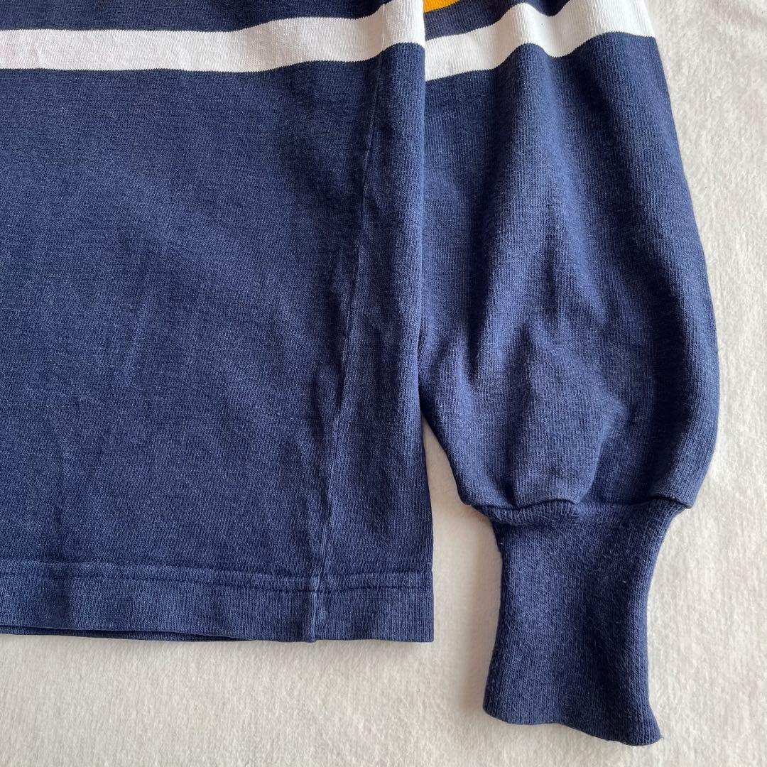 BARBARIAN カナダ製 ラガーシャツ L 太ボーダー バーバリアン 刺繍