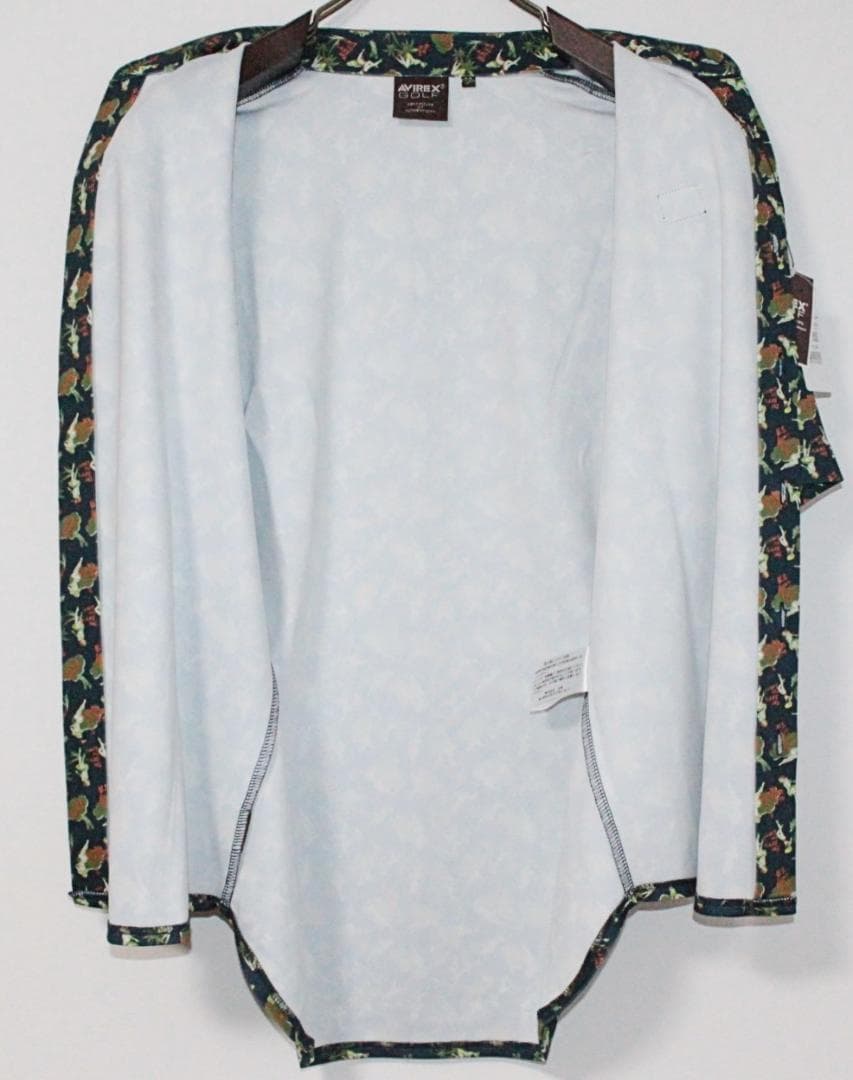 新品 アヴィレックス ゴルフ サマーガール総柄 ストレッチ アロハシャツ L 紺
