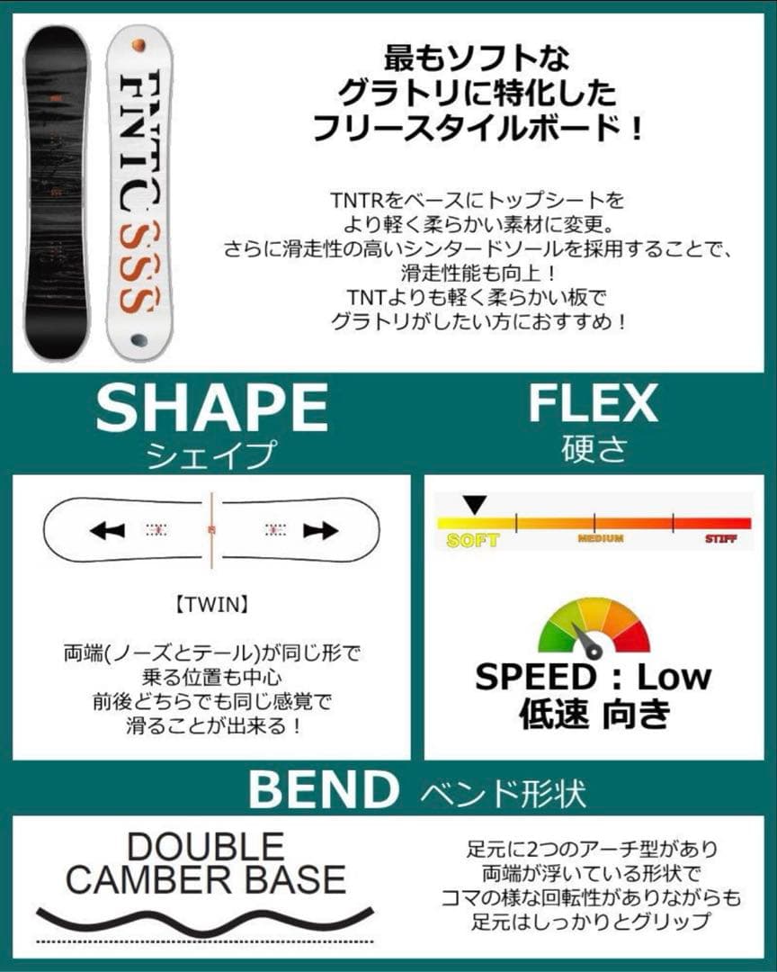 スノーボード板153cm FNTC SSS 25-26 ダブルキャンバー