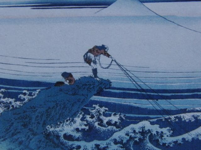 葛飾北斎、「「冨嶽三十六景」甲州石班沢」、希少画集・額装画、新品・日本製額縁付