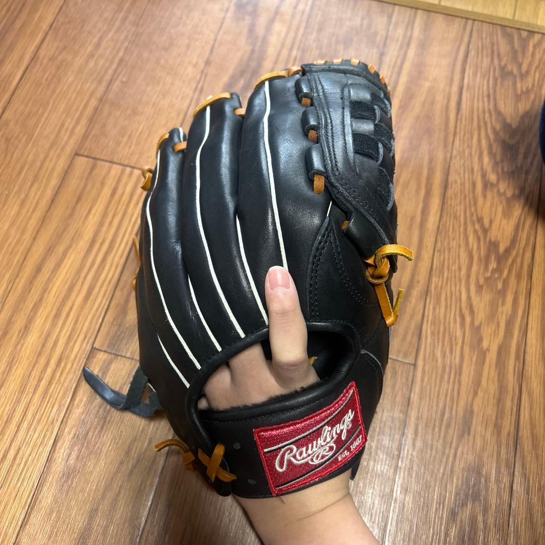 Rawlings 軟式グローブ 黒 ストライプ