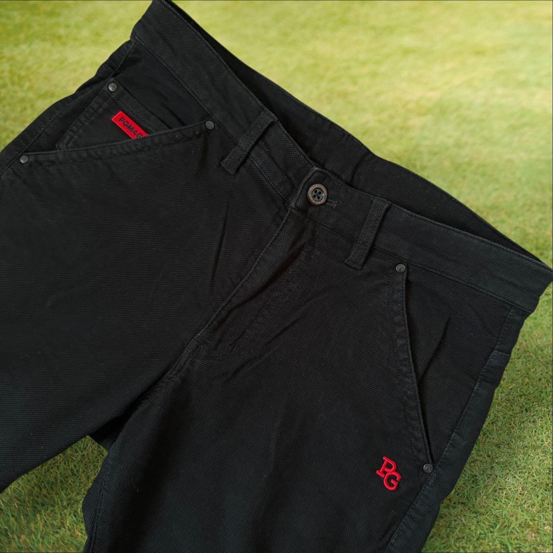 パーリーゲイツ　パンツ　黒　M〜L相当　コットン素材　ブラック　ストレッチ　4