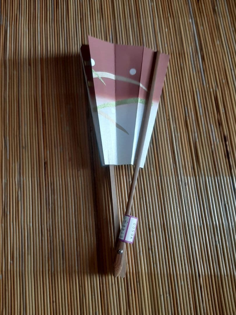 舞扇子 青白茶色 抽象模様 尺サイズ