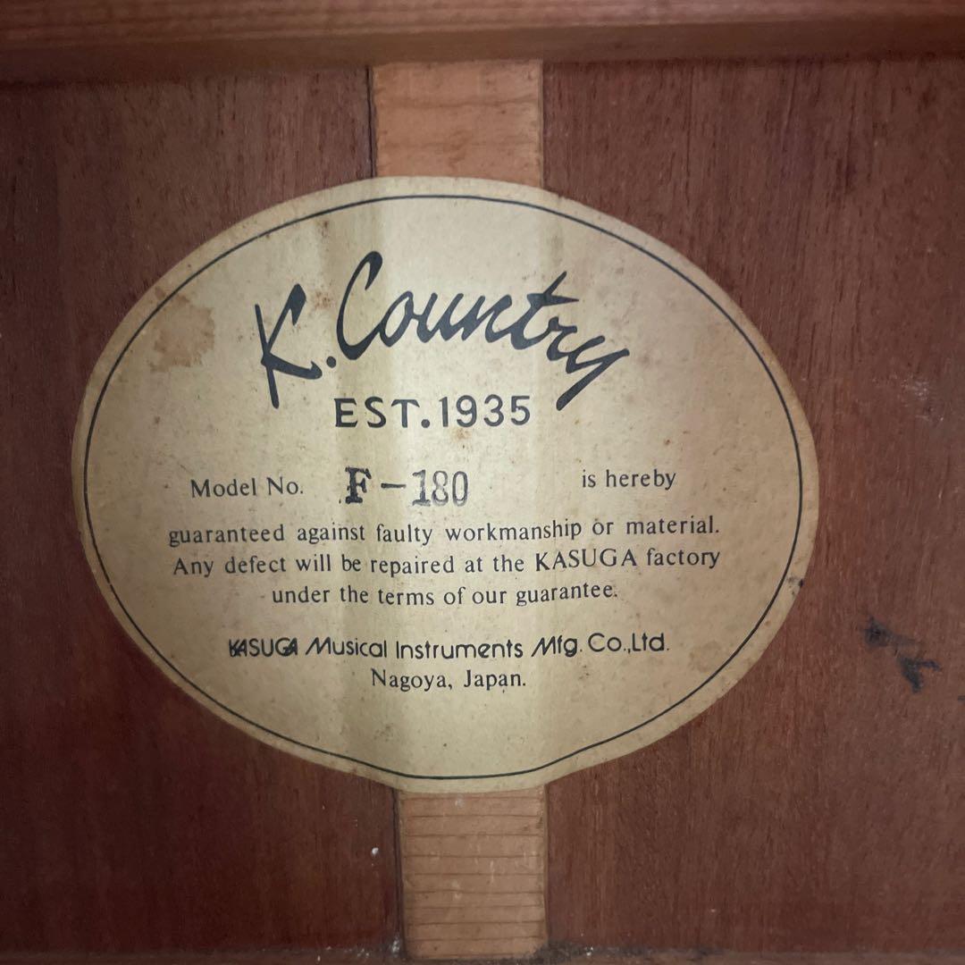 ギター K.country EST.1935 Model No.F-180