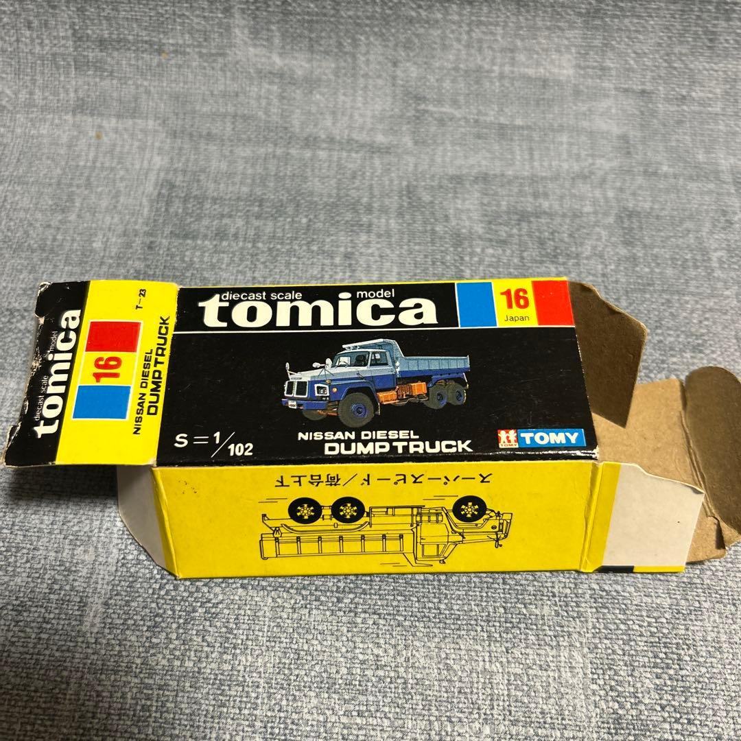 トミカ no:16 ニッサン ディーゼル ダンプトラック 日本製 黒箱 箱付き