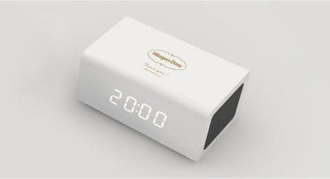 ハーゲンダッツ デジタル置時計 ホワイト