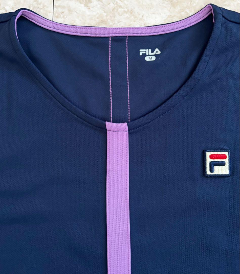 【美品】FILA テニスレディースゲームシャツ、スコートのセット&サンバイザー
