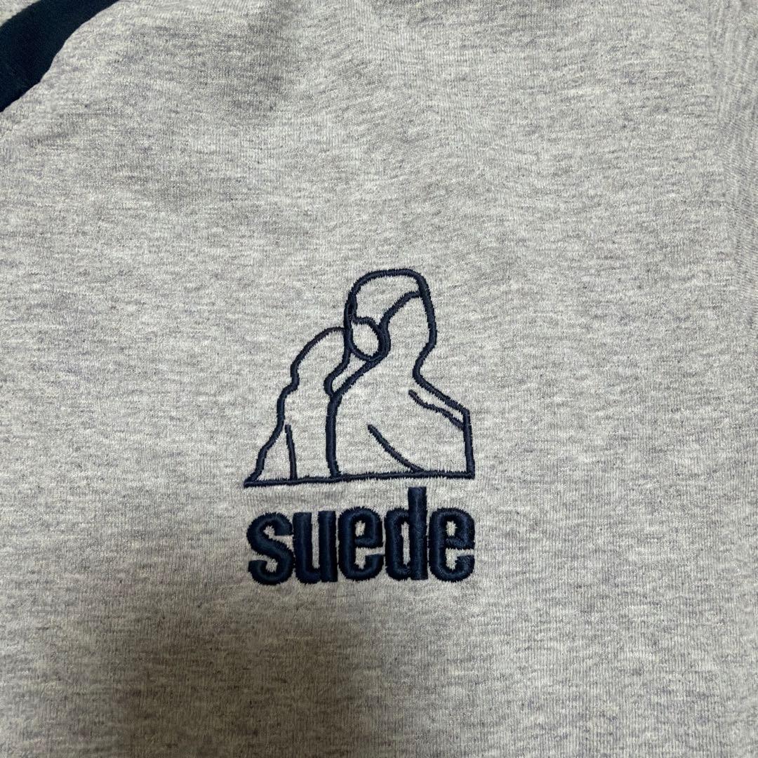 【希少/刺繍ロゴ】Suede スウェード ヴィンテージ リンガーVネックTシャツ