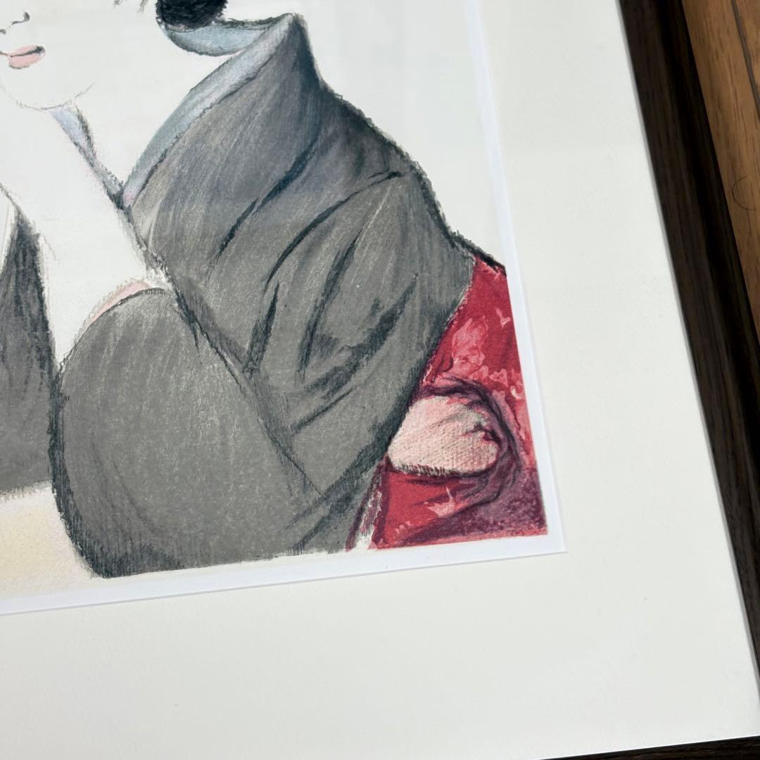 竹久夢二 朝の光へ 版画 限定 250 額装