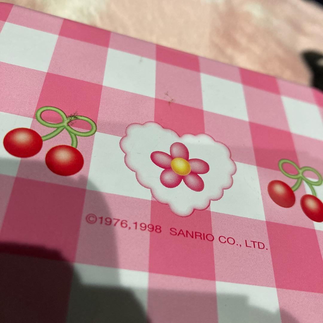 レトロ《1998年 ハローキティ メモ帳》さくらんぼ☆缶ケース付き