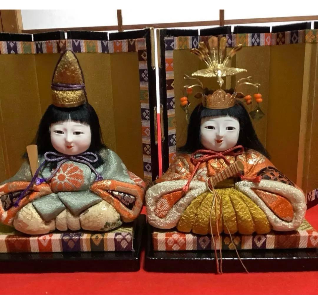 木目込み人形　１５人揃え】西陣織着物　ひな祭り お雛様古民具