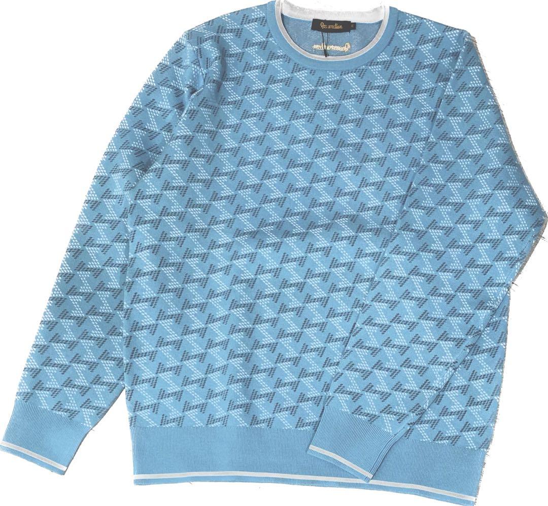 【新品】レザレクション　メンズ　ニット　ブルー　Lサイズ