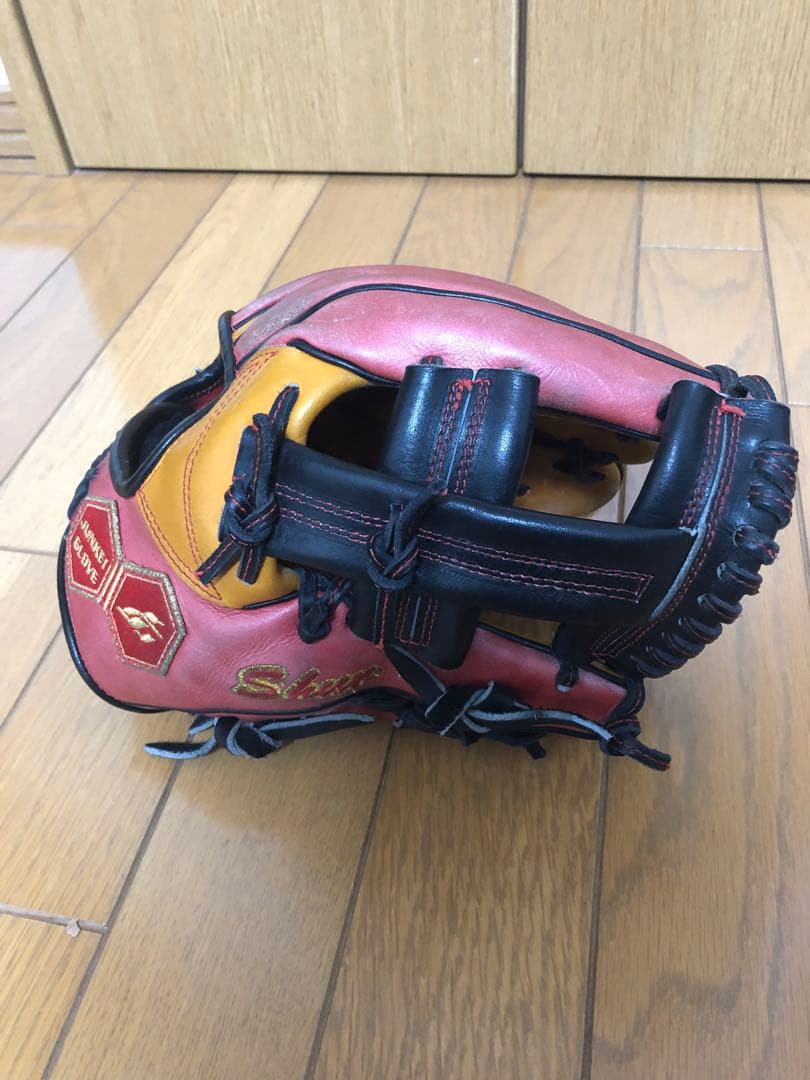 【早いもの勝ち】土日限界価格JUNKIE GLOVE 軟式グローブ 赤/オレンジ