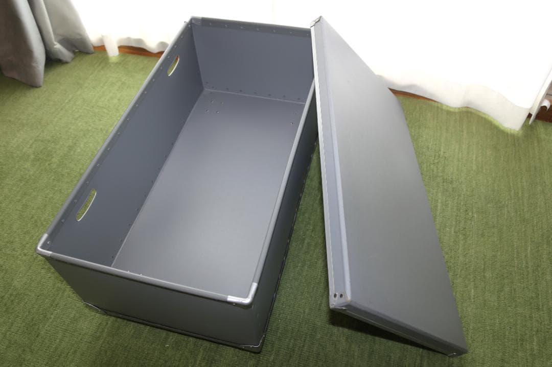 【中古】フタ・キャスター付き　収納ケース　幅84×奥46×高36　①