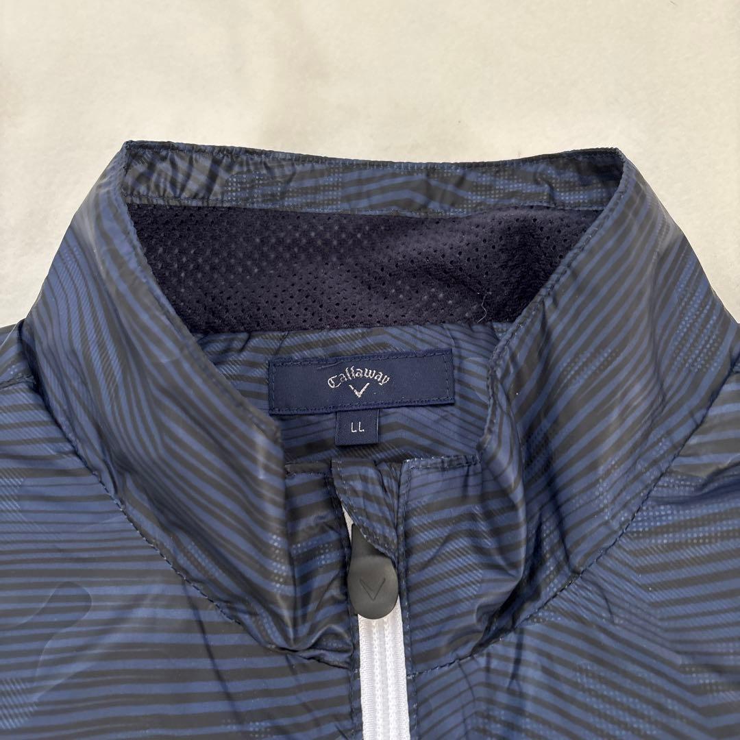 Callaway ゴルフメンズストライプ柄 ジャケット LLサイズ ネイビー