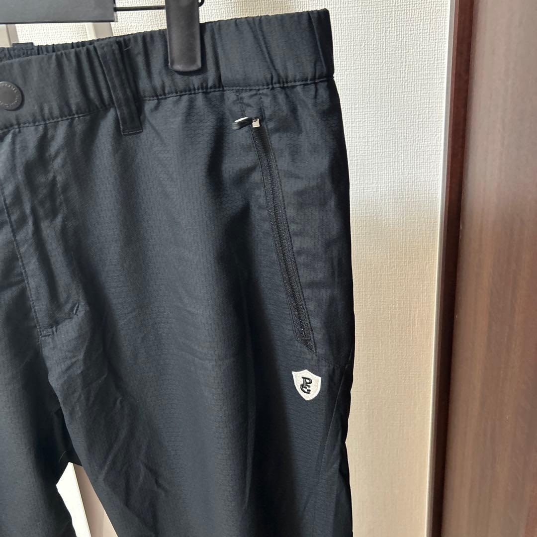 パーリーゲイツ黒色 軽量ゴルフパンツ ウエストゴム