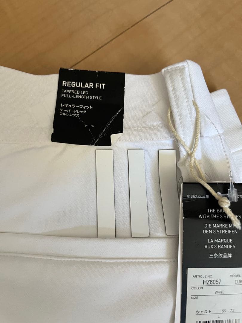 新品　アディダス　ゴルフ　L 白　ストレッチ　撥水