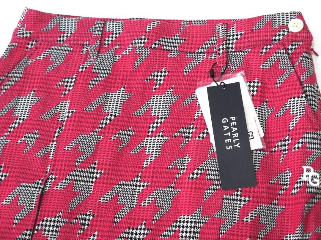新品●パーリーゲイツ●グレンチェック千鳥ジャガード 起毛　ストレッチスカート　M
