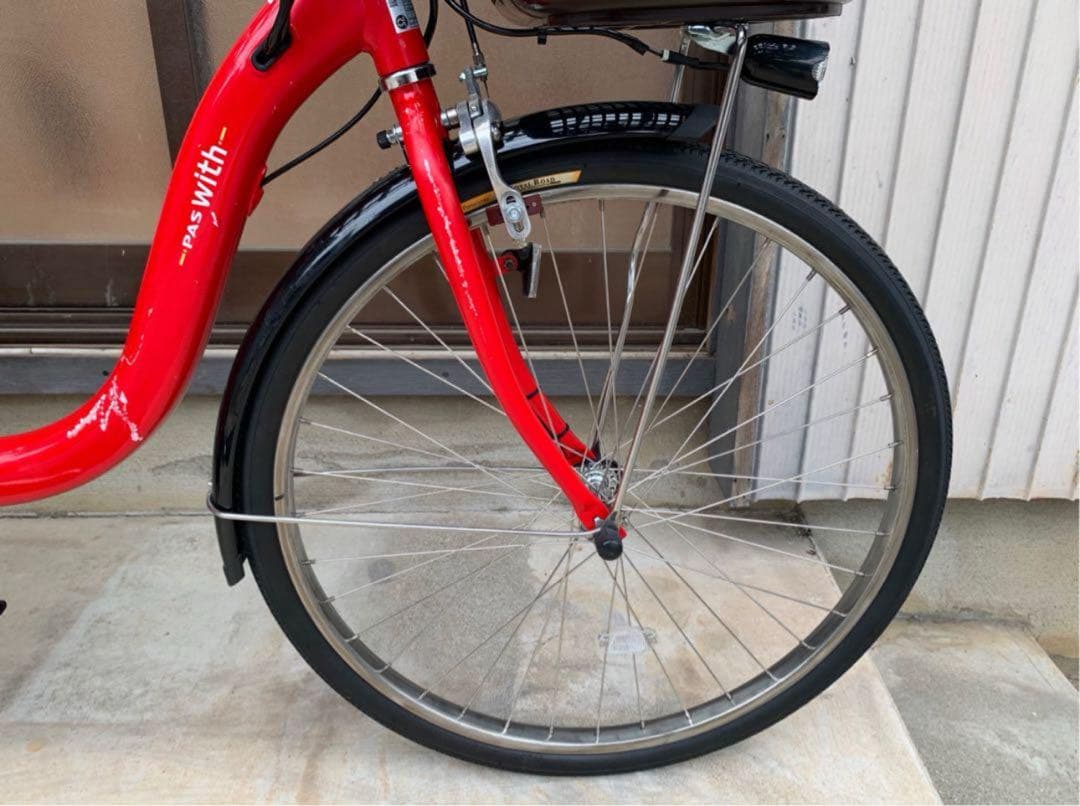 電動自転車　№6788 ヤマハ PAS With 24インチ　レッド