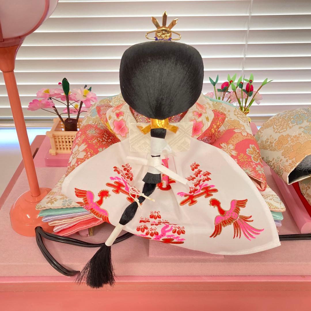 アクリルケース かわいい 雛人形 ピンク フォトフレーム付き