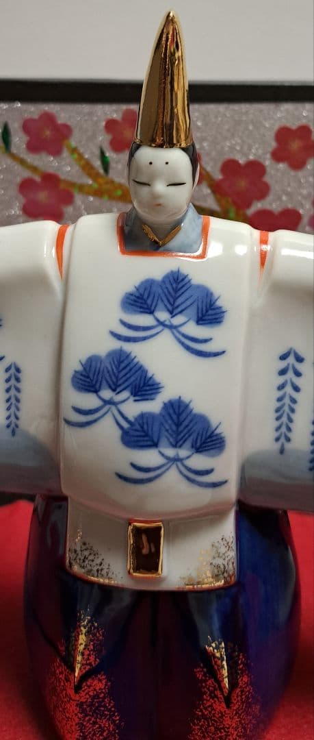 ⑤ひな人形 親王飾り 立ち雛 ぼんぼり、屏風のセット