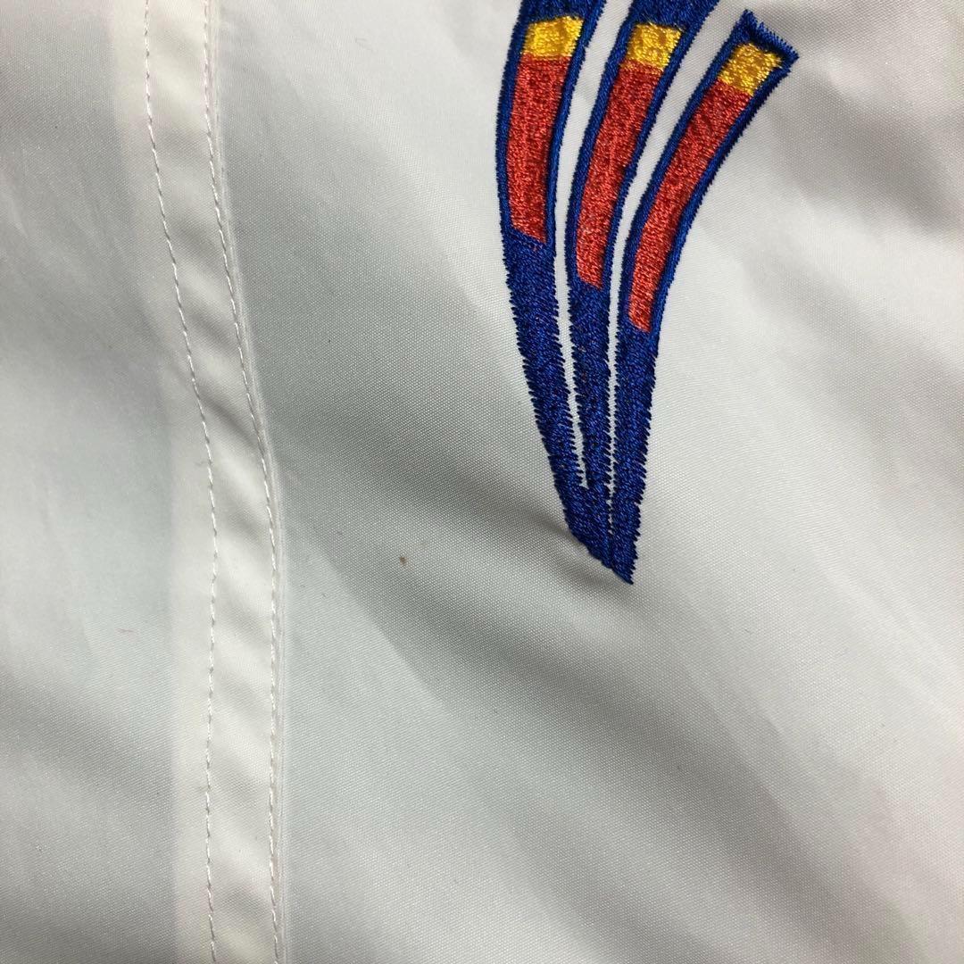 〜80s デサント adidas ウインドブレーカー セットアップ 白 孔雀青
