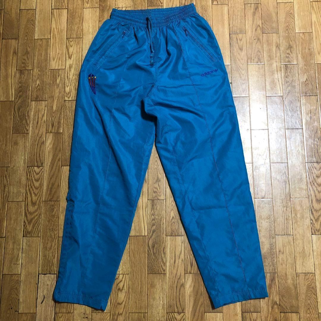 〜80s デサント adidas ウインドブレーカー セットアップ 白 孔雀青