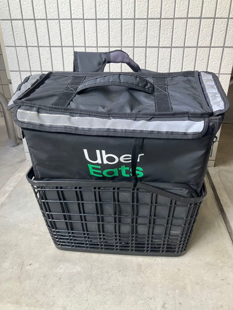 電動アシスト自転車 ペルテック　ウーバー配達　フードデリバリー　バッグ、カゴ付き