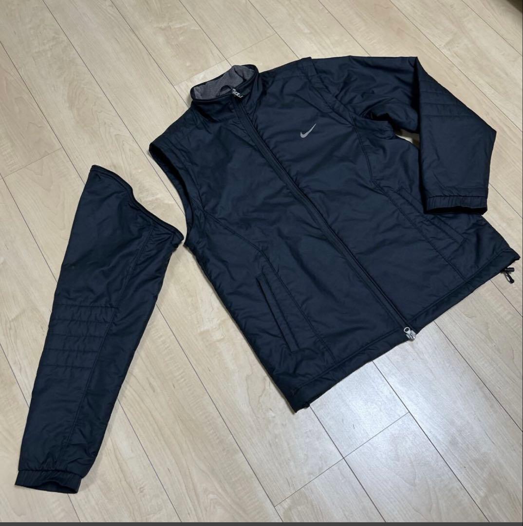 NIKE GOLF 2way 中綿 ジャケット L 黒 ダブルジップ 美品