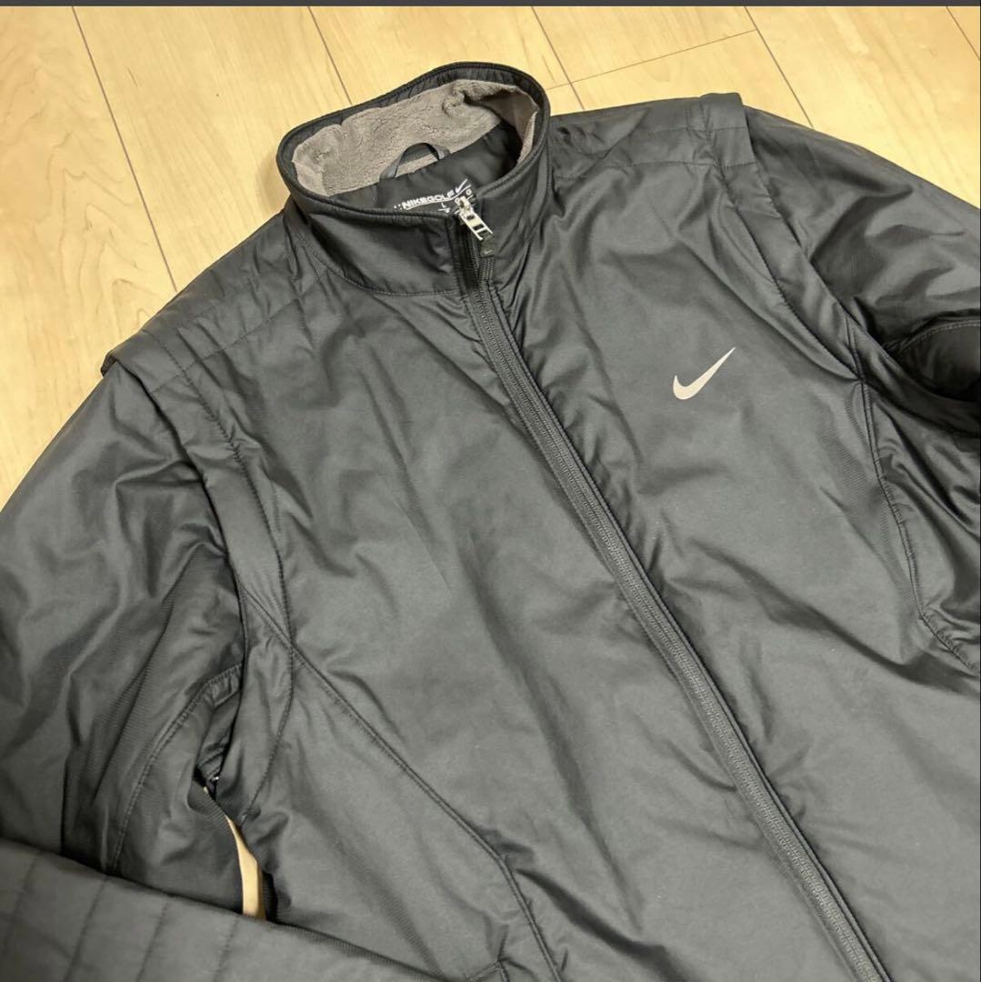NIKE GOLF 2way 中綿 ジャケット L 黒 ダブルジップ 美品