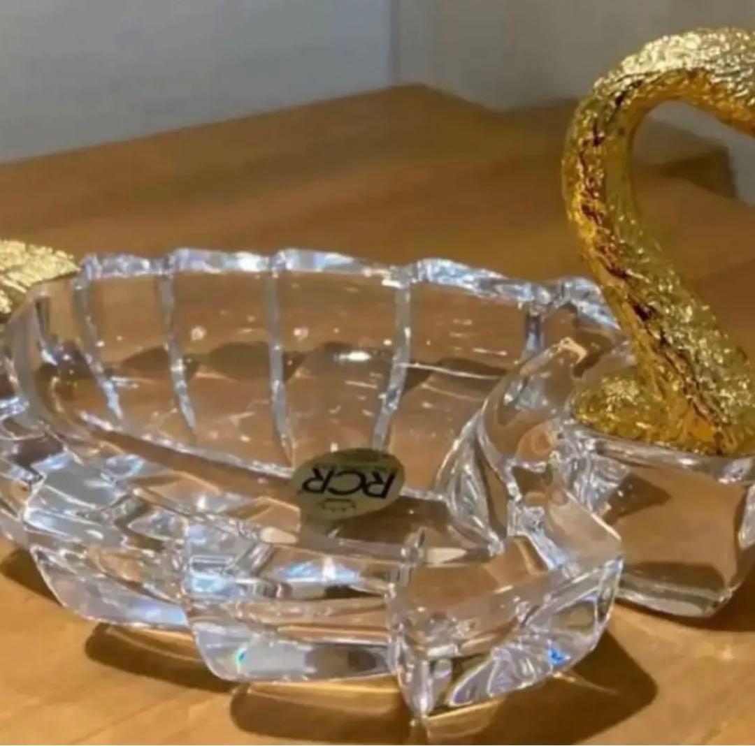 水晶,置物 RCR ロイヤルクリスタルロック　白鳥水晶の置物、