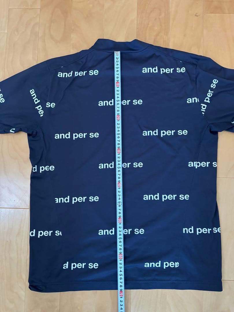 and per se アンパスィ モックネックシャツ ネイビー LL