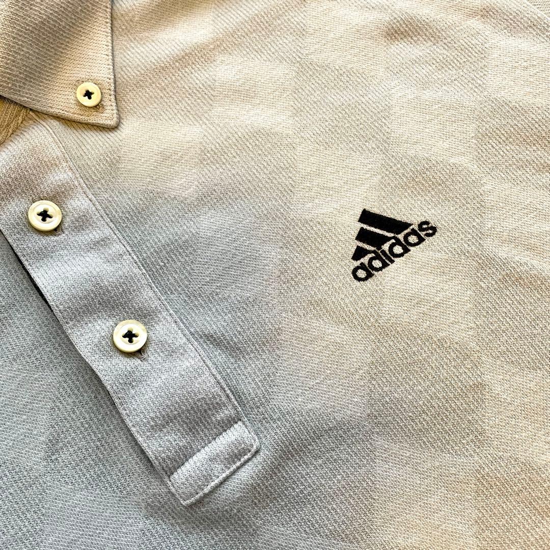 adidas ダイヤモンドパターン シャツ グレー、ブルー Lサイズ2枚セット