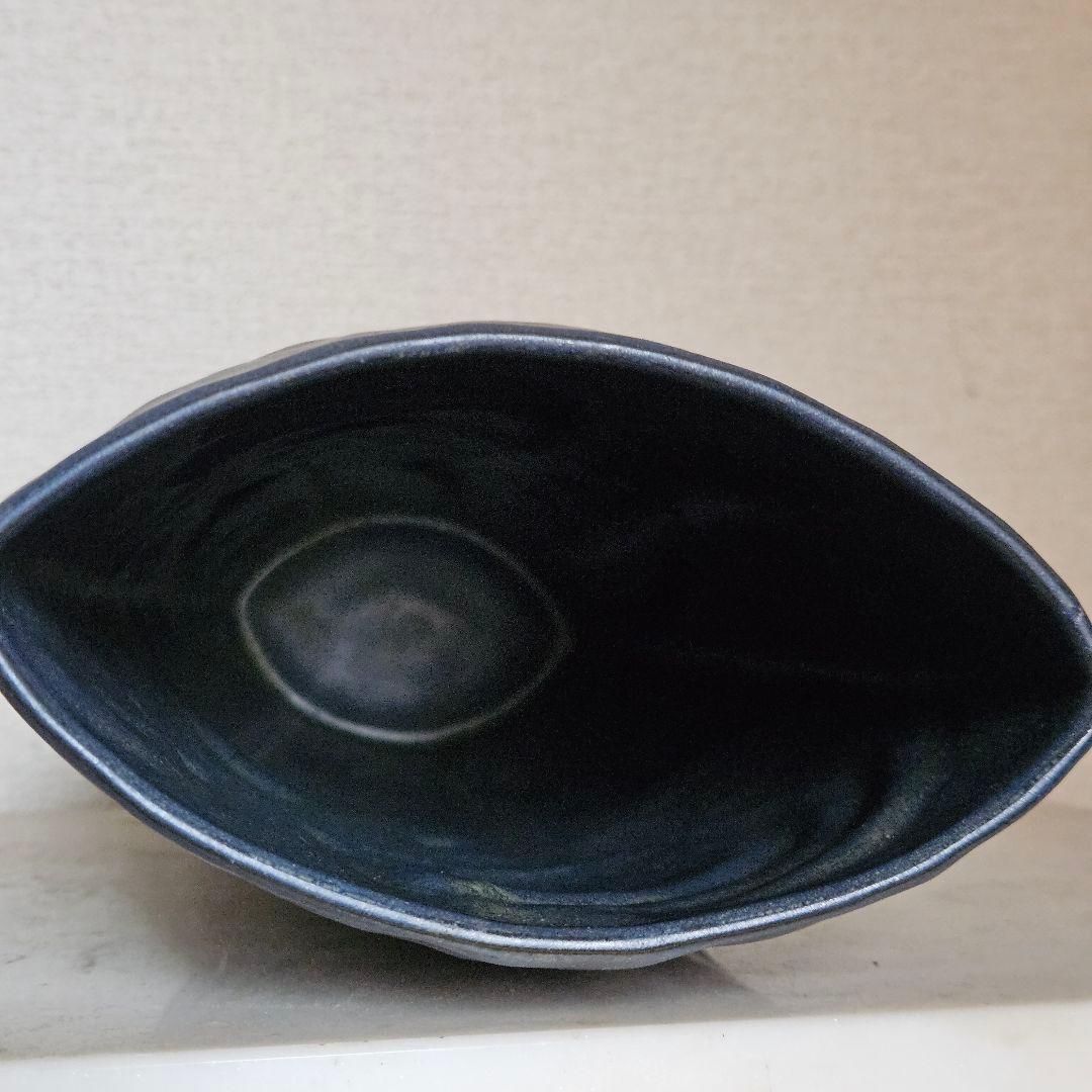 訳あり☆Akanbi 花瓶 2点セット ネイビー＆ホワイト 陶器製 円筒 作家物