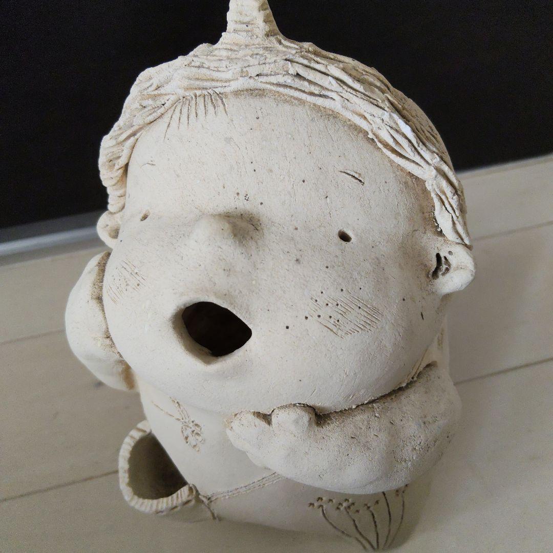 素焼き陶器 つのが可愛いい幼い鬼っ子