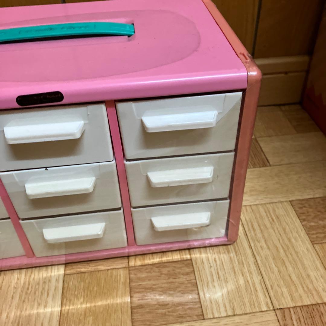 昭和レトロ　引き出し　昭和家具　小引き出し　レトロポップ家具　ピンク