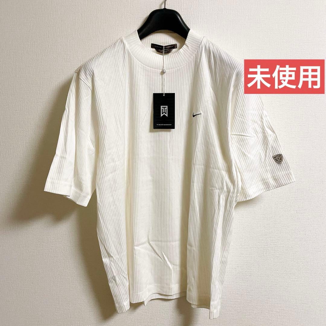 未使用　ナイキゴルフ　タイガーウッズ　モックネック　半袖　ニットTシャツ M